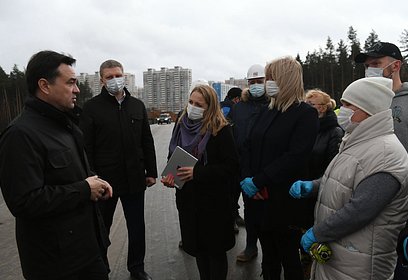 Губернатор Андрей Воробьёв и глава округа Андрей Иванов проинспектировали развязку в Трёхгорке