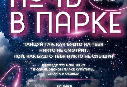 В Одинцовском округе 23 июля пройдет развлекательно-спортивная акция «Ночь в парке»