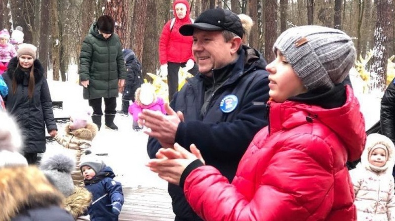 Праздник «Зимние забавы» в парке «Раздолье» поддержали одинцовские активисты партии, Январь