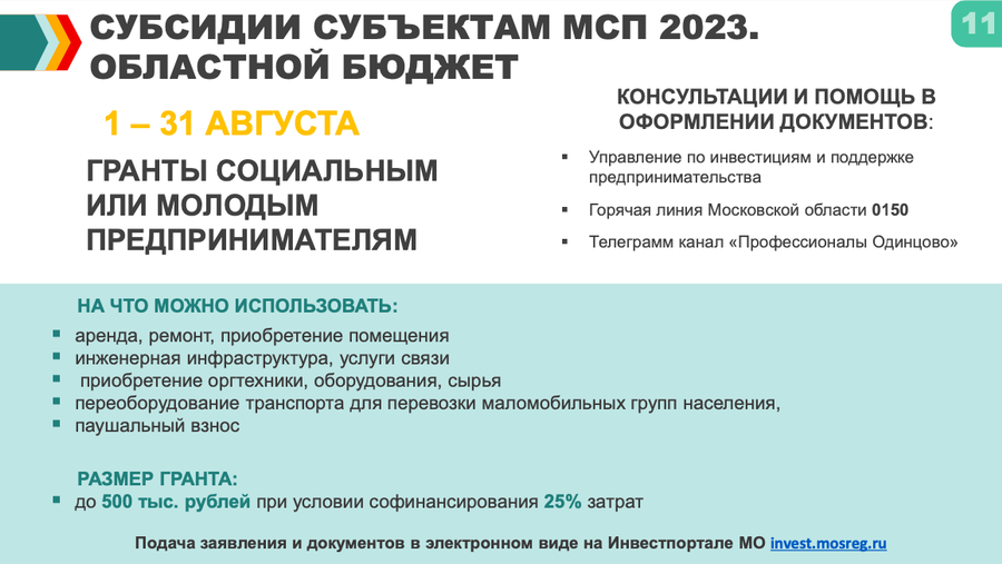 11Андрей Иванов: По итогам I квартала 2023 года мы заняли 1 место в подмосковном рейтинге предпринимательского климата