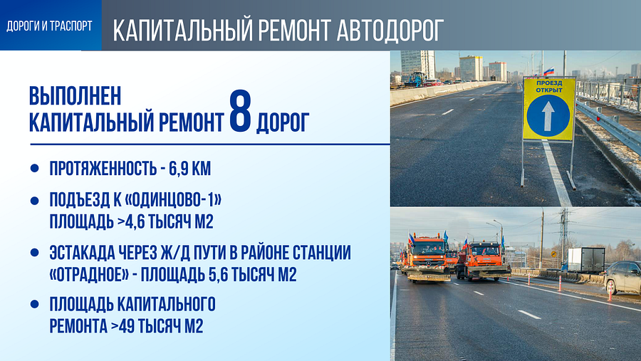 слайд 3, В ежегодном отчете перед жителями глава Одинцовского округа Андрей Иванов отметил развитие дорожной инфраструктуры
