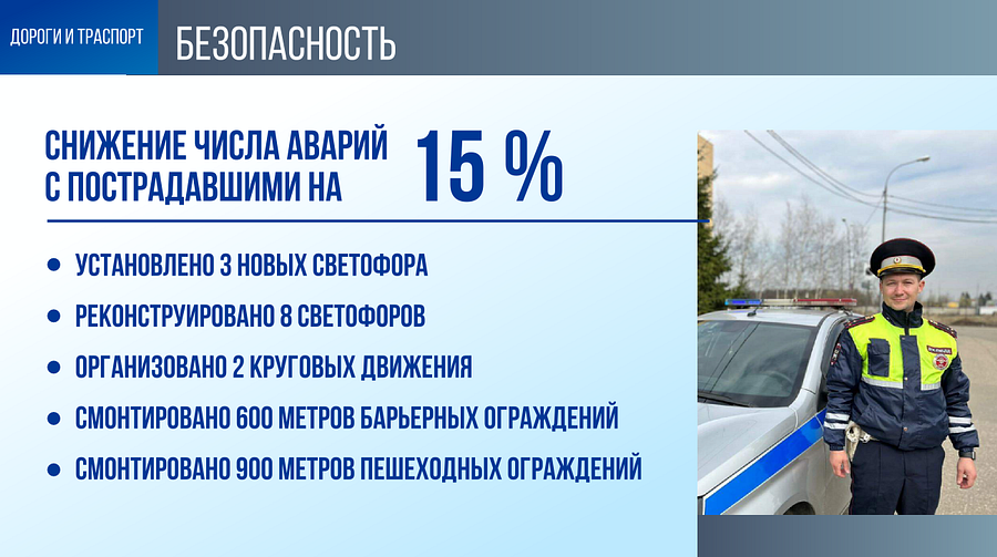слайд 5, В ежегодном отчете перед жителями глава Одинцовского округа Андрей Иванов отметил развитие дорожной инфраструктуры