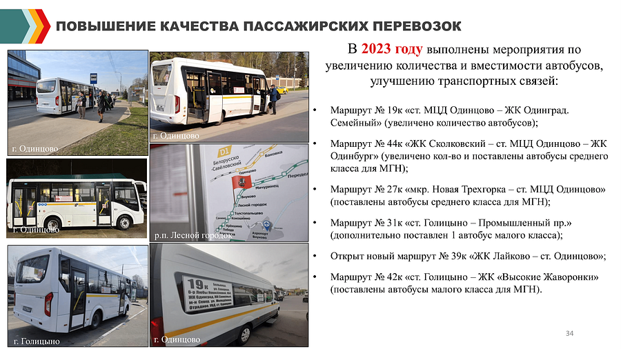 Отчет Пайсова МА Тесля АА с правками 34, В 2023 году перевозчику АО «Мострансавто» Одинцовского городского округа передано 59 новых автобусов