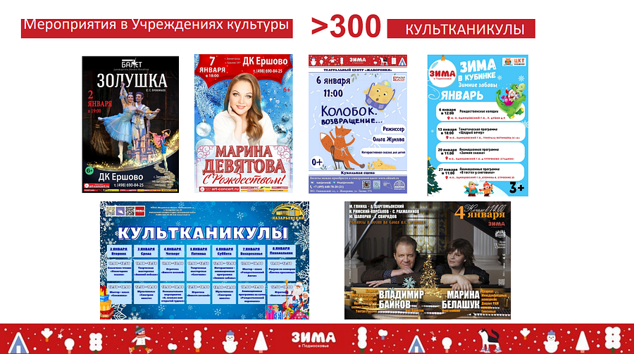 Культура текст 3, Более 300 мероприятий пройдут в учреждениях культуры Одинцовского округа в период новогодних праздников