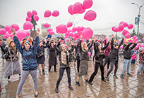 Спортивный флешмоб «Профилактика заболевания рака молочной железы» прошел в центре Одинцово