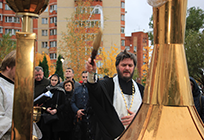 В Голицыно состоялся чин освящения купола часовни святого Преподобного Илии Муромского