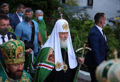 Святейший Патриарх Кирилл совершил Литургию в Саввино-Сторожевском монастыре