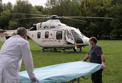 При транспортировке пациента в Одинцовскую областную больницу применили санитарную авиацию