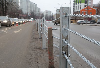 На дорогах города Одинцово идёт установка тросовых ограждений