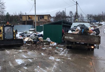 «Рузский региональный оператор» вернет контейнер для крупногабаритных отходов на площадку в деревне Малые Вяземы