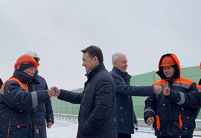 Андрей Воробьев и Сергей Собянин открыли новый путепровод у платформы Жаворонки