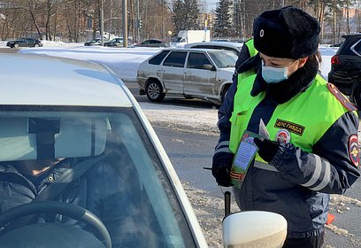 Сотрудницы Одинцовской Госавтоинспекции поздравили водителей-мужчин с Днём защитника Отечества
