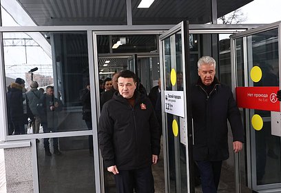 Андрей Воробьев и Сергей Собянин открыли станцию Лесной городок будущего МЦД4 в Одинцово