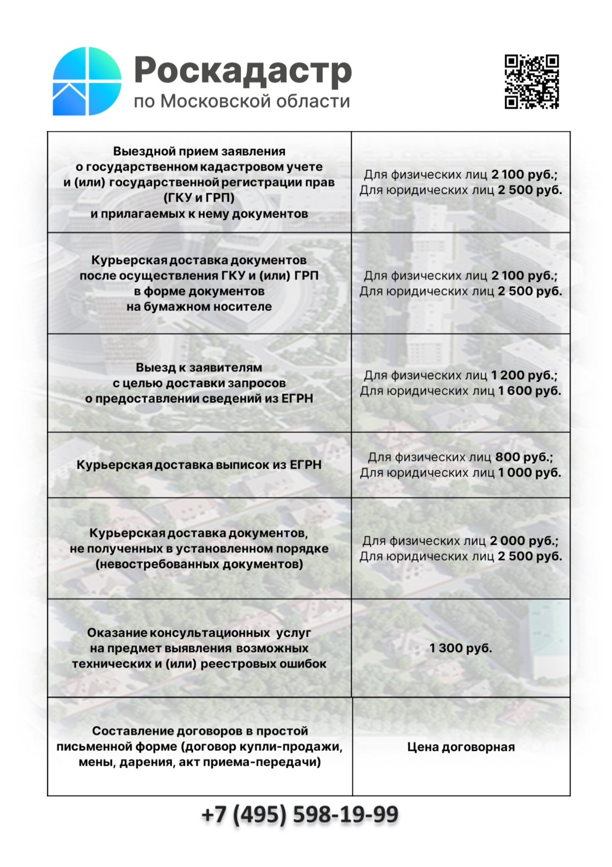 Информационный лист о проведении Территориальным отделом № 17 филиала ППК «Роскадастр» «горячей линии» по оказанию платных услуг — Одинцовский городской округ Московской области