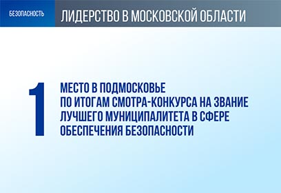 В 2022 году Одинцовский округ занял первое место областного смотра-конкурса на звание лучшего муниципалитета по обеспечению безопасности