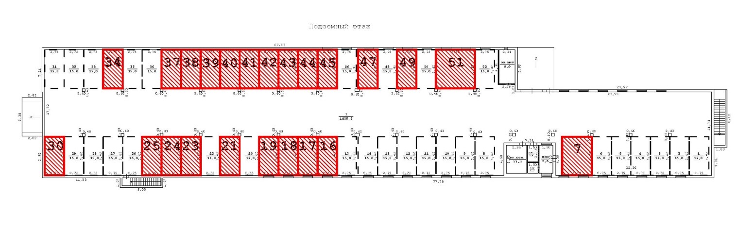 Фрагмент графической части проекта технического плана образуемых машино-мест.