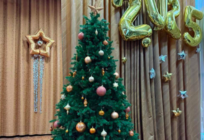 Новая праздничная ель с комплектом украшений украсила Одинцовский лицей № 6 им. А. С. Пушкина