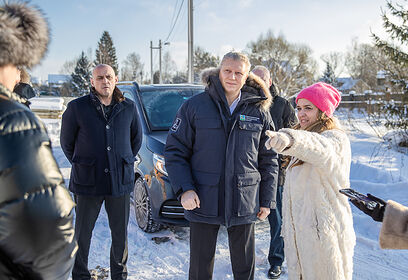 Глава Одинцовского округа осмотрел проблемный участок дороги в деревне Власово