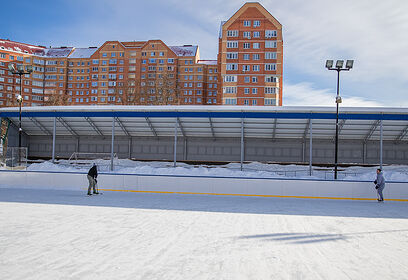 Хоккейную коробку в поселке Горки-10 осмотрел Андрей Иванов