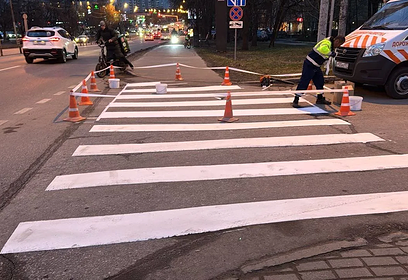 Работы по восстановлению дорожной разметки начались в Одинцовском округе