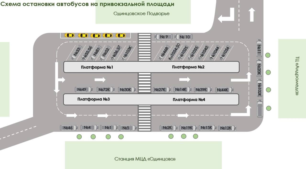 Схема расстановки автобусных маршрутов на привокзальной площади Одинцово изменится с 13 мая