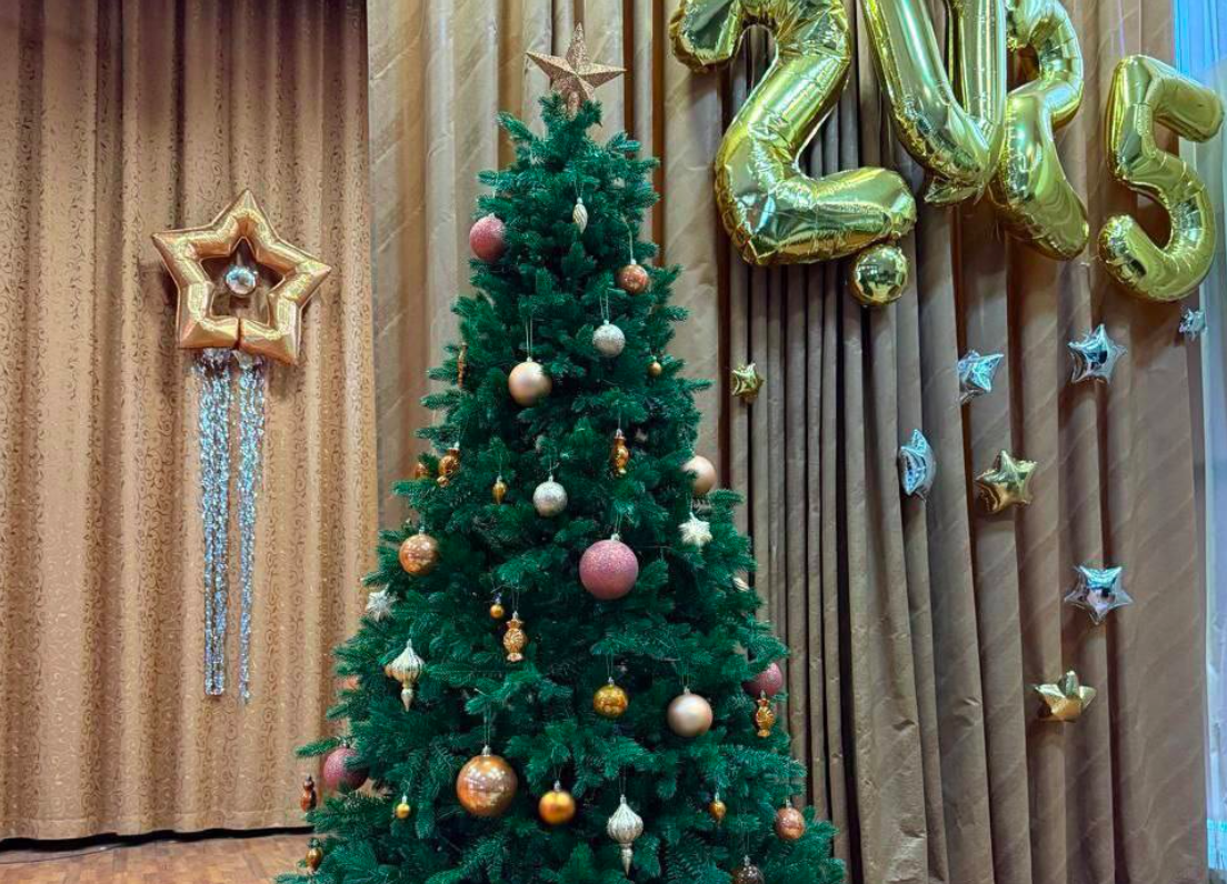 Новая праздничная ель с комплектом украшений украсила Одинцовский лицей № 6 им. А. С. Пушкина