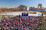 Фото: Митинг 12 марта на центральной площади Одинцово в поддержку русскоговорящих жителей Украины