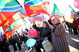 Фото: Митинг 12 марта на центральной площади Одинцово в поддержку русскоговорящих жителей Украины