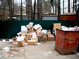 с. п. Барвиха. Мусор рядом контейнерной площадкой в д. Огарево