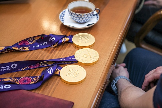 Глава Одинцовского района поздравил Георгия ПАТАРАЮ и Марину ЧЕРНОВУ с победой на Европейских Играх, Золотые медали первых Европейских игр в Баку