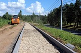 Строительство дороги к остановке в Иславском