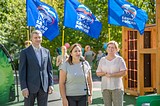 Андрей Иванов и Анжела Пухова открыли первые 2 из 7 запланированных на 2018 год новых детских площадок в Одинцово