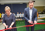 Директор Зареченской школы Ирина Коротеева и Алексей Морозов