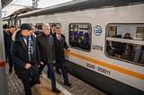 Губернатор Подмосковья Андрей Воробьев и мэр Москвы Сергей Собянин открыли движение скоростных поездов до Одинцово