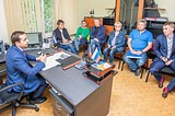 Фото: Рабочая встреча по вопросу благоустройства Немчиновского пруда прошла в местной администрации