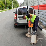 После завершения укладки асфальтобетонного покрытия на ул. Вокзальная проводится отбор проб и лабораторные испытания материала покрытия