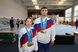 Воспитанники спортивной школы «Старый городок» Кирилл Старцев и Виктория Аксенова