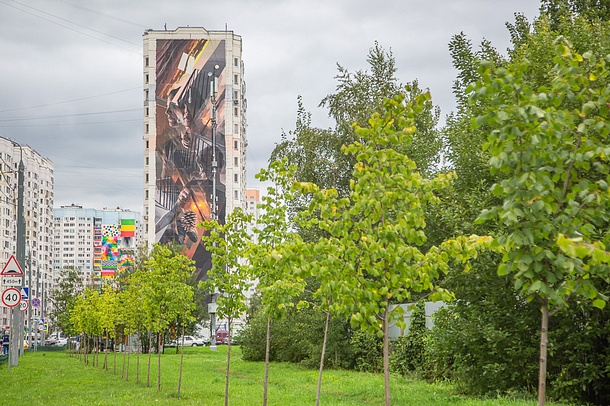 Самое большое в России граффити с Юрием Гагариным появилось в Одинцово, Август