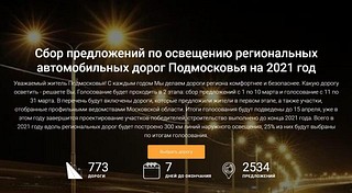 Жители округа смогут выбрать участки строительства линий дорожного освещения