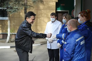 Андрей Воробьев побывал на Одинцовской подстанции Скорой помощи