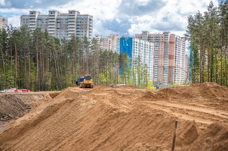 Возобновлены работы по строительству выезда из Трёхгорки на Северный обход, Май