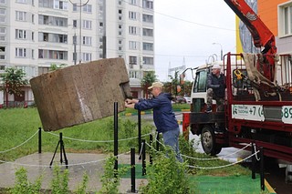 Противоосколочный пулеметный колпак 1941 года установлен в Новой Трехгорке