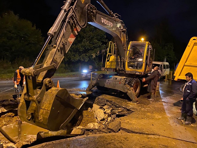 Завершены аварийные работы по восстановлению водопровода в Одинцово, Июль