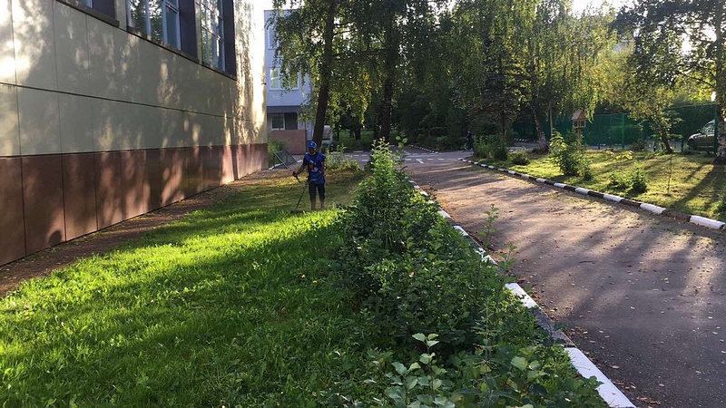 Партийцы привели в порядок территорию школы в деревне Ликино, Сентябрь