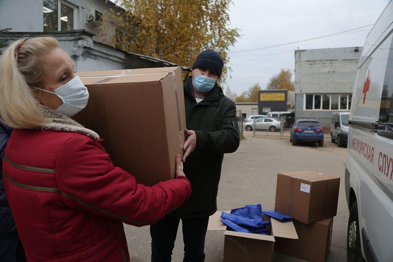 Инфекционные стационары Одинцовской областной больницы получили одноразовые гигиенические наборы, Октябрь