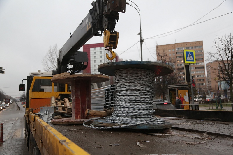 Тросы текст 1, На дорогах города Одинцово идёт установка тросовых ограждений