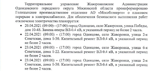Адреса проведения ремонтных работ