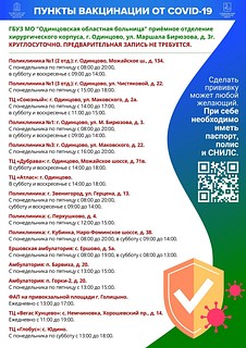 Перечень пунктов вакцинации