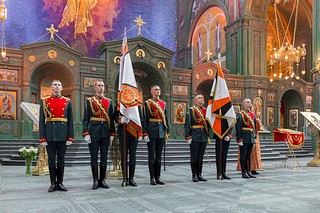 Освящение воинских символов и икон Святого Архангела Гавриила прошло в Главном храме Вооруженных Сил РФ