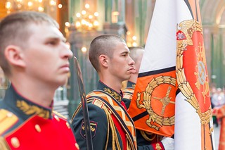 Освящение воинских символов и икон Святого Архангела Гавриила прошло в Главном храме Вооруженных Сил РФ